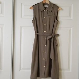 Gray Button Down Sleeveless Dress